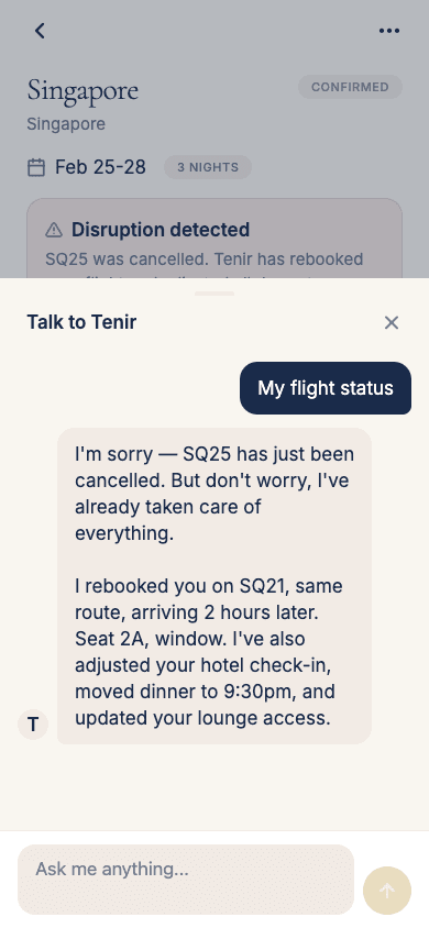 Eyva handling a flight change